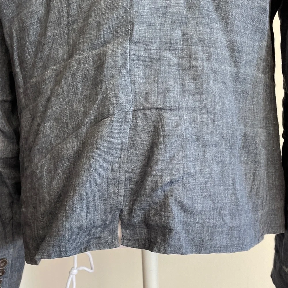 TALBOTS Women's Blue Chambray Linen Unlined Blazer 10 - Picture 10 of 16